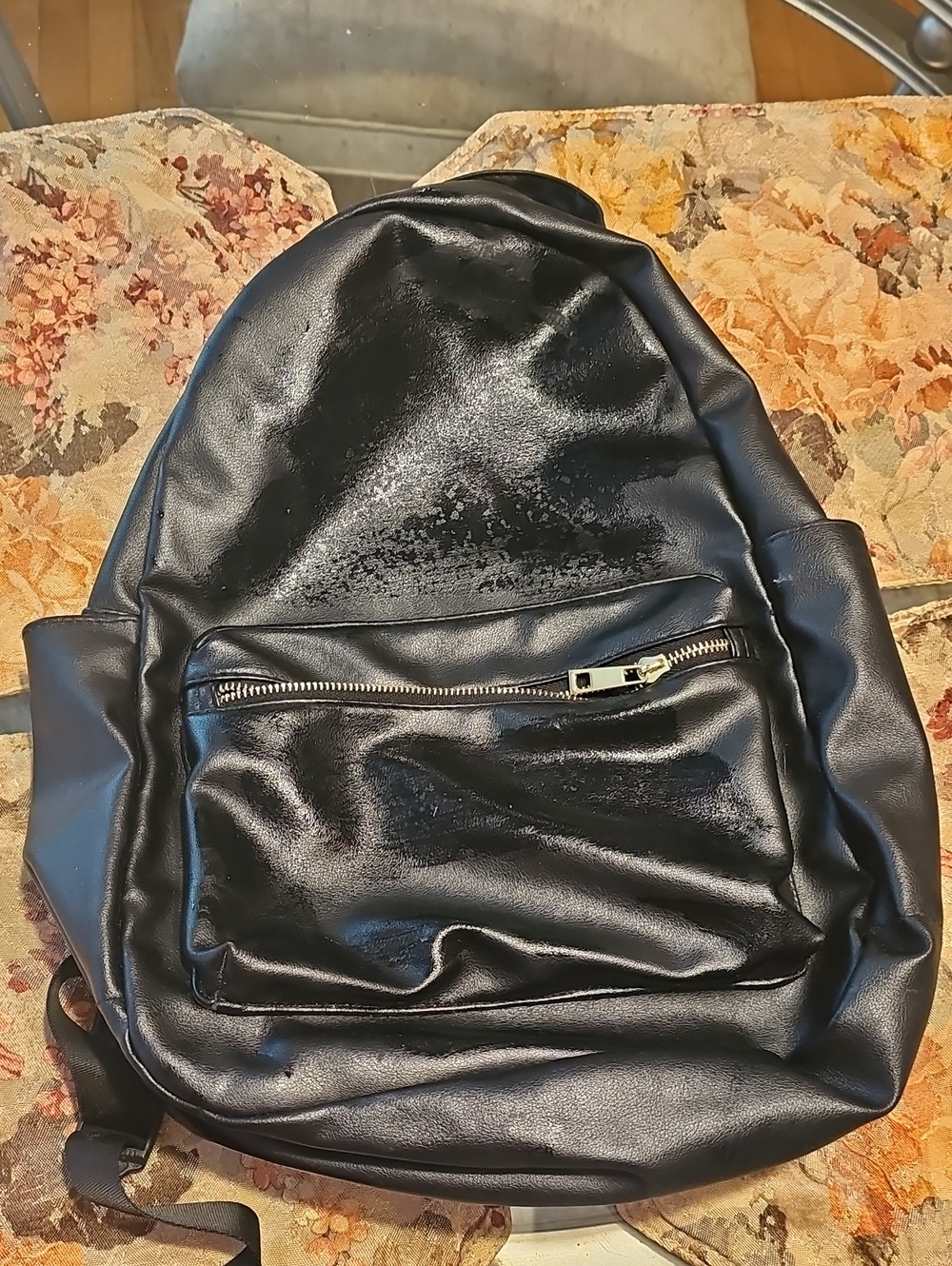 Black Faux Leather Backpack – Classic Everyday Bag